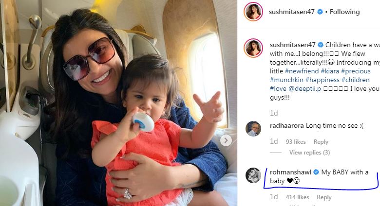 Sushmita Sen's Photo With A Baby Gets SWEETEST Comment From Rohman