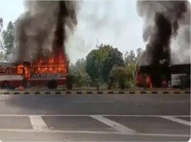 ayodhya thakur virjan singh murdered brutally supporters creates ruckus अयोध्या में हिस्ट्रीशीटर की हत्या के बाद बवाल, गुस्साई भीड़ ने दो बसों को फूंका