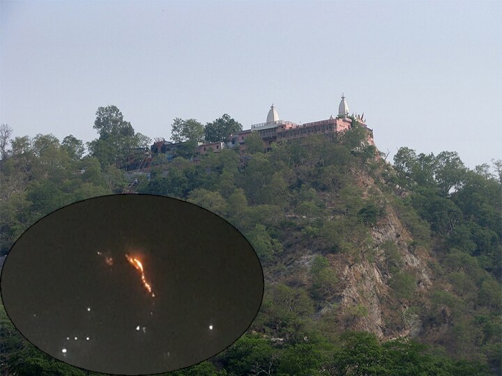 आग से धधक रही मां मनसा देवी मंदिर की पहाड़ी, आंखें मूंदे बैठा वन विभाग Maa mansa devi temple mountain burning in haridwar