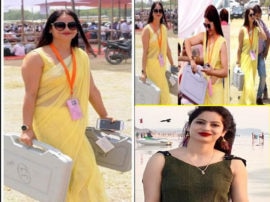 Yellow saree women polling officer reena dwivedi searched in internet most on himachal uttarakhand qatar and saudi  देश ही नहीं विदेश में भी चर्चा में रहीं  पीली साड़ी वाली महिला अधिकारी, जानिए- कहां सबसे ज्यादा बार हुईं सर्च