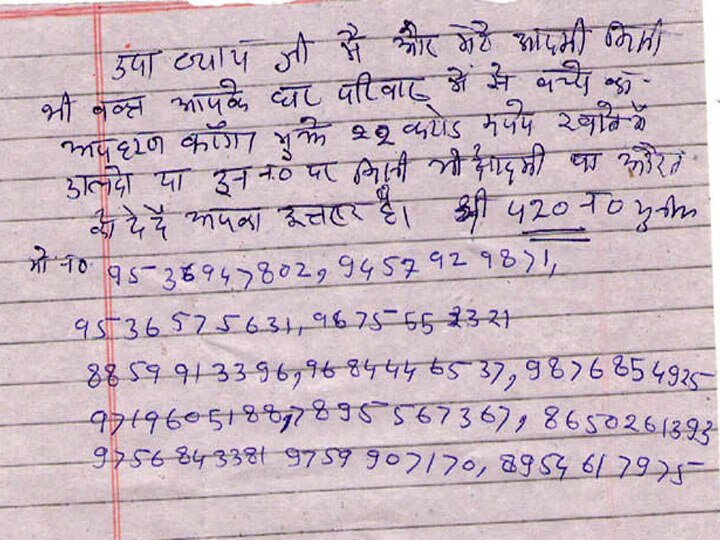 बीएसपी के इस कद्दावर नेता को मिला धमकी भरा पत्र, लिखा- 22 करोड़ दो नहीं तो बच्चे को कर लेंगे किडनैप