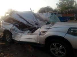 STF team met with an accident in lucknow, one died मिशन पर जा रही एसटीएफ की टीम हादसे का शिकार, एक की मौत, चार घायल