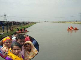 Pickup vehicle carrying passengers fall in indira canal in nagram lucknow seven child missing rescue operation continues लखनऊ: इंदिरा नहर से सभी सातों लापता बच्चों के शव बरामद