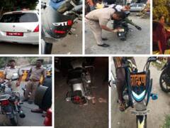 नोएडा पुलिस का ऑपेरशन क्लीन-7, कई वाहन सीज; बिना नंबर प्लेट वालों का काटा चालान