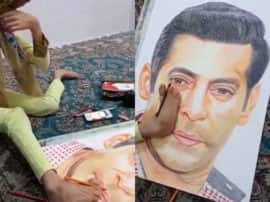 salman khan love for his special fan 'दिव्यांग फैन' ने पैर से बनाई सलमान की पेंटिंग, वीडियो शेयर कर दबंग खान ने कह दी बड़ी बात