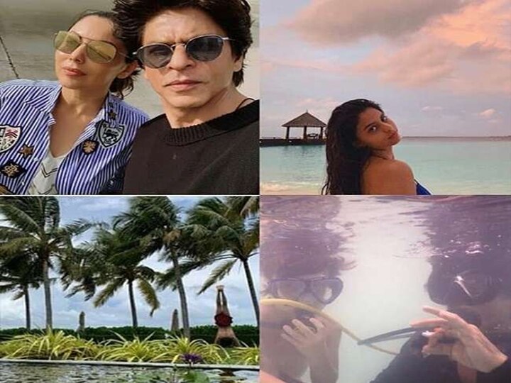 फैमली के साथ मालदीव में इंजॉय कर रहे हैं शाहरुख खान...देखे तस्वीरें Shah Rukh Khan's Enjoy Maldives vacation with family