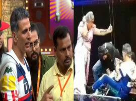 ‘Housefull 4’ के प्रमोशन के दौरान हुआ हादसा, अक्षय ने बचाई इस शख्स की जान, देखें वीडियो Bollywood Khiladi Akshay Kumar saves a man who fell unconscious hanging on a harness while promoting Housefull 4 on Manish Paul new show ‘Housefull 4’ के प्रमोशन के दौरान हुआ हादसा, अक्षय ने बचाई इस शख्स की जान, देखें वीडियो